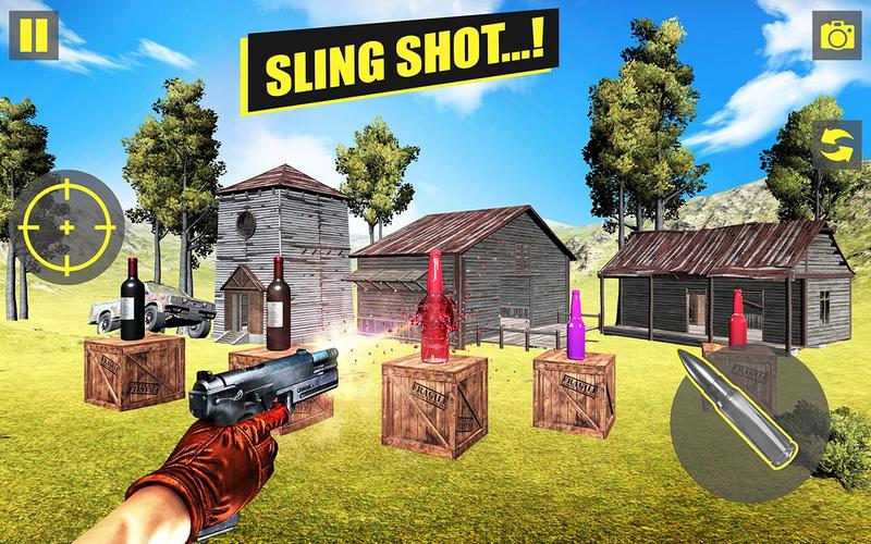 Real 3D Bottle Shooting Game Screenshot 1
