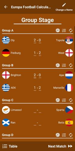 Europa Football Calculator 23 Screenshot 2