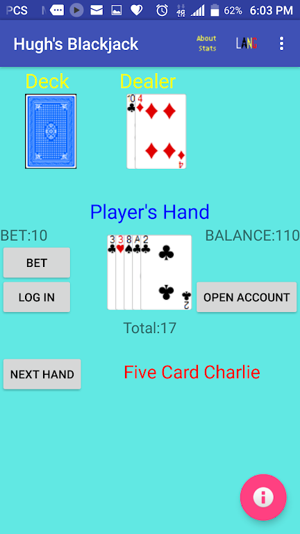 Hugh's Blackjack應用截圖第3張