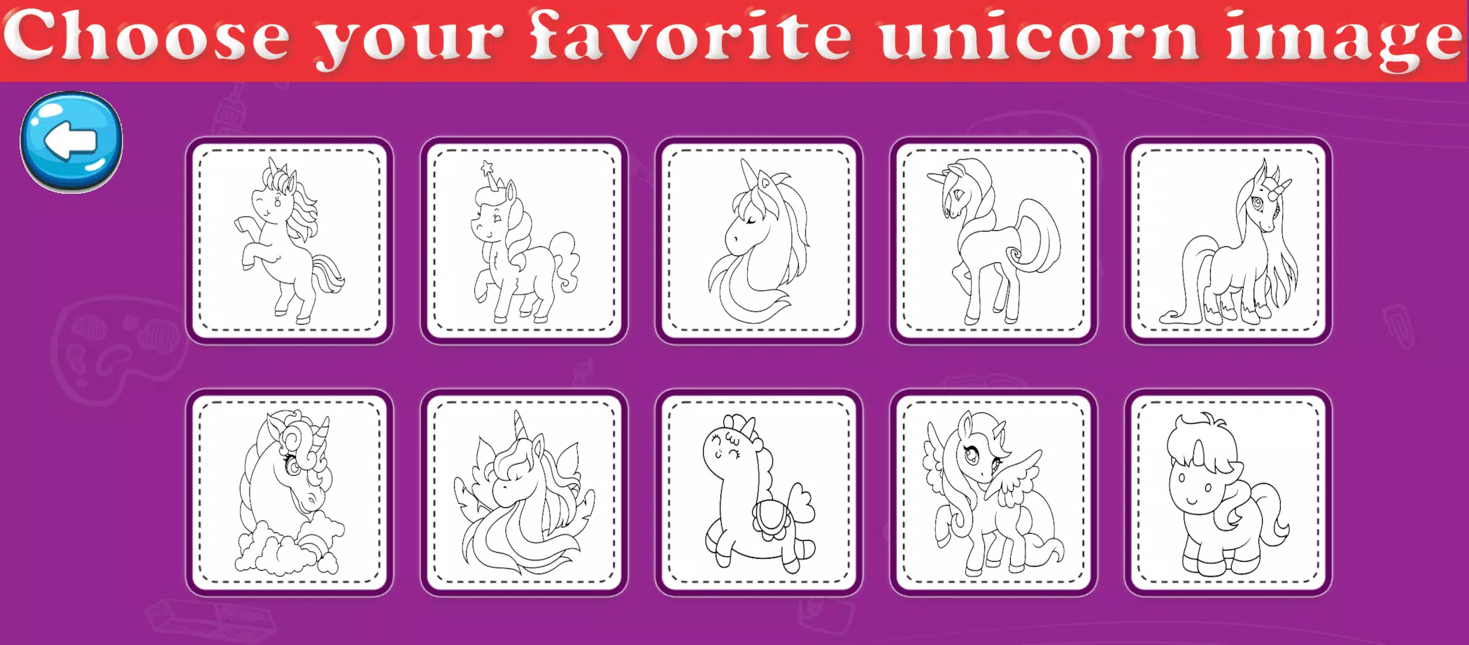 Little Unicorn Coloring Pages ဖန်သားပြင်ဓာတ်ပုံ 3