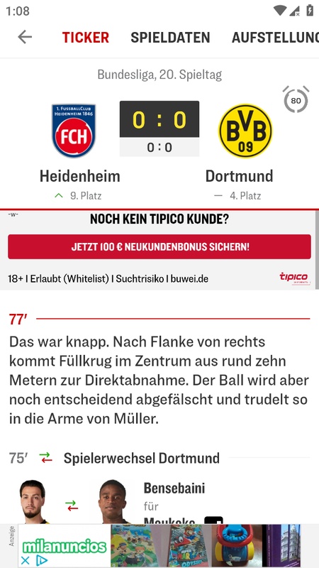 kicker Fußball News Zrzut ekranu 2