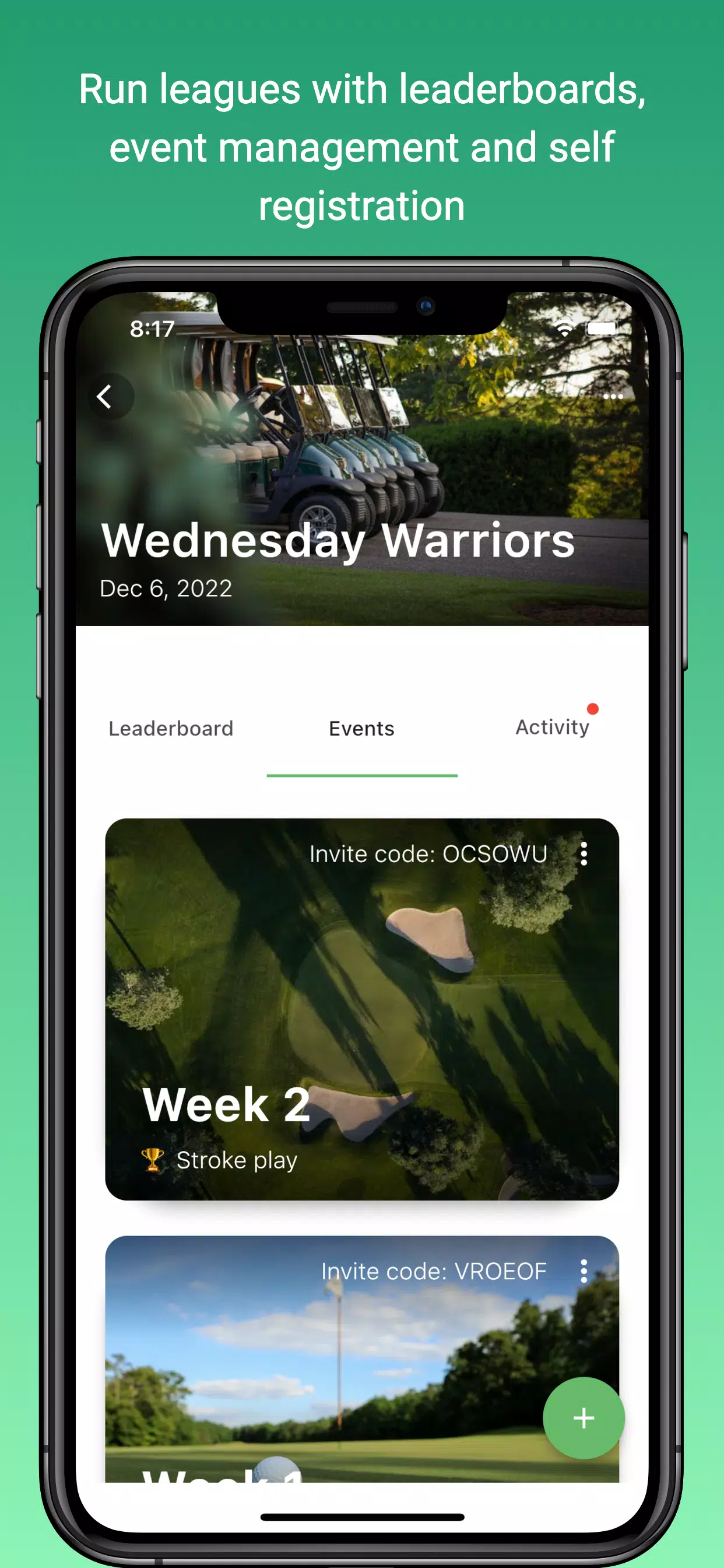 Squabbit - Golf Tournament App Zrzut ekranu 1