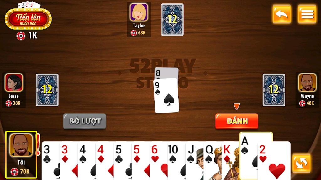 Tien Len Mien Bac - Tien Len Dong Chat Dong Mau Schermafbeelding 3