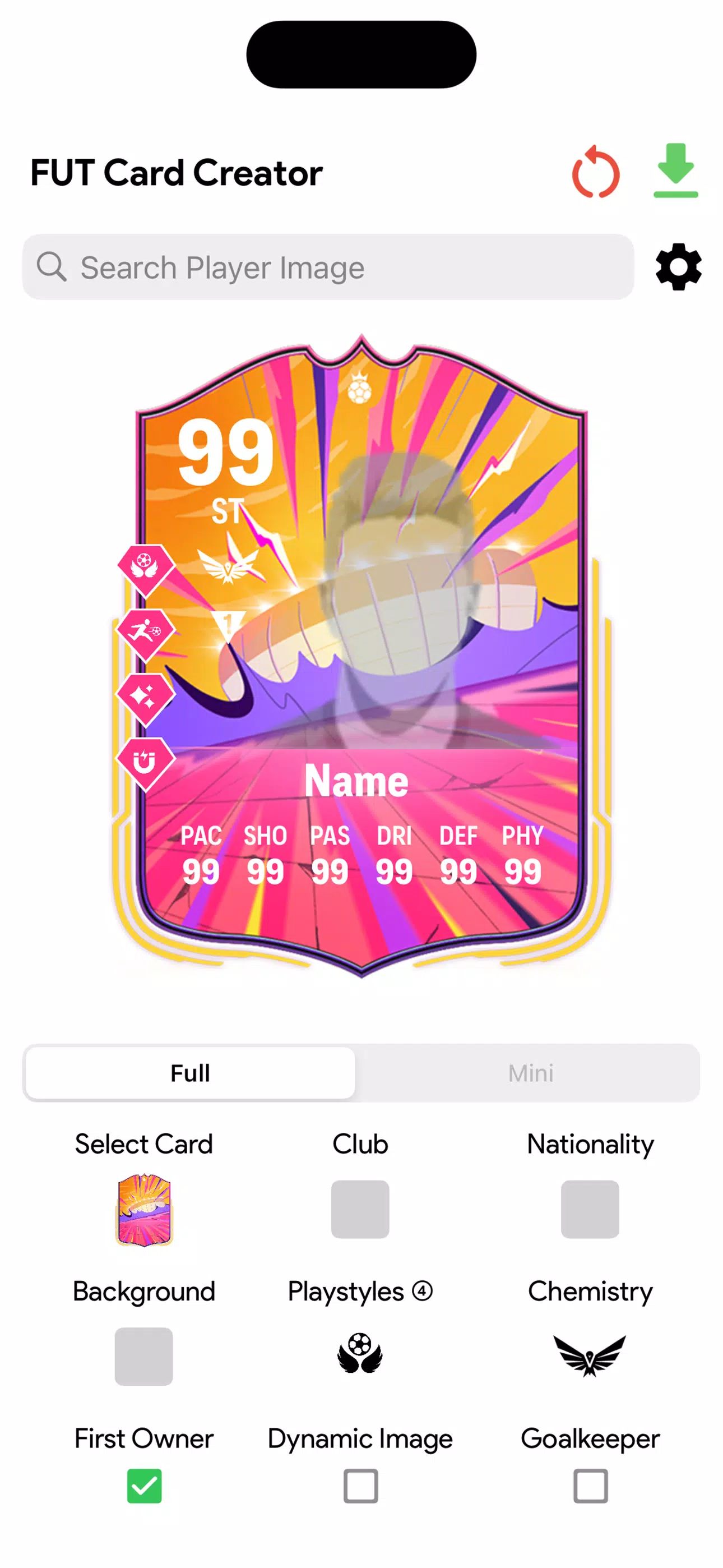 FC Card Creator 25 Screenshot 1