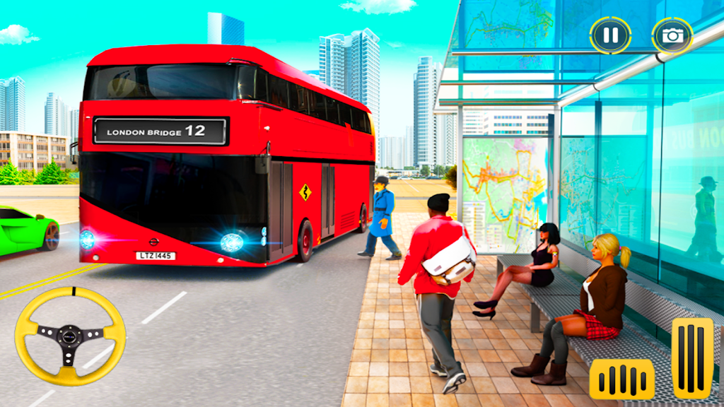 City Coach Bus Driving Sim 3D Screenshot 1