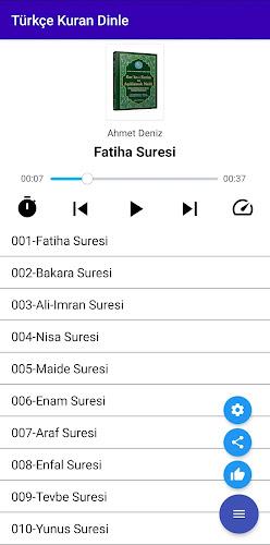 Türkçe Kuran Dinle-İnternetsiz स्क्रीनशॉट 2