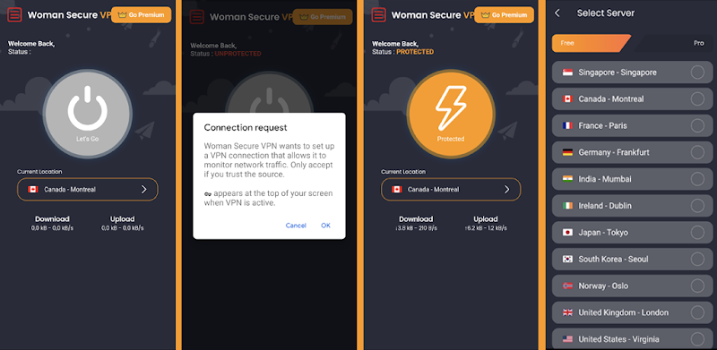 Woman Secure VPN Скриншот 3