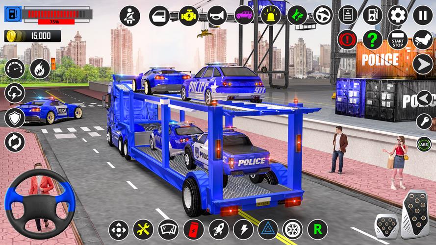 US Police-Car Transport Trucks 스크린샷 1