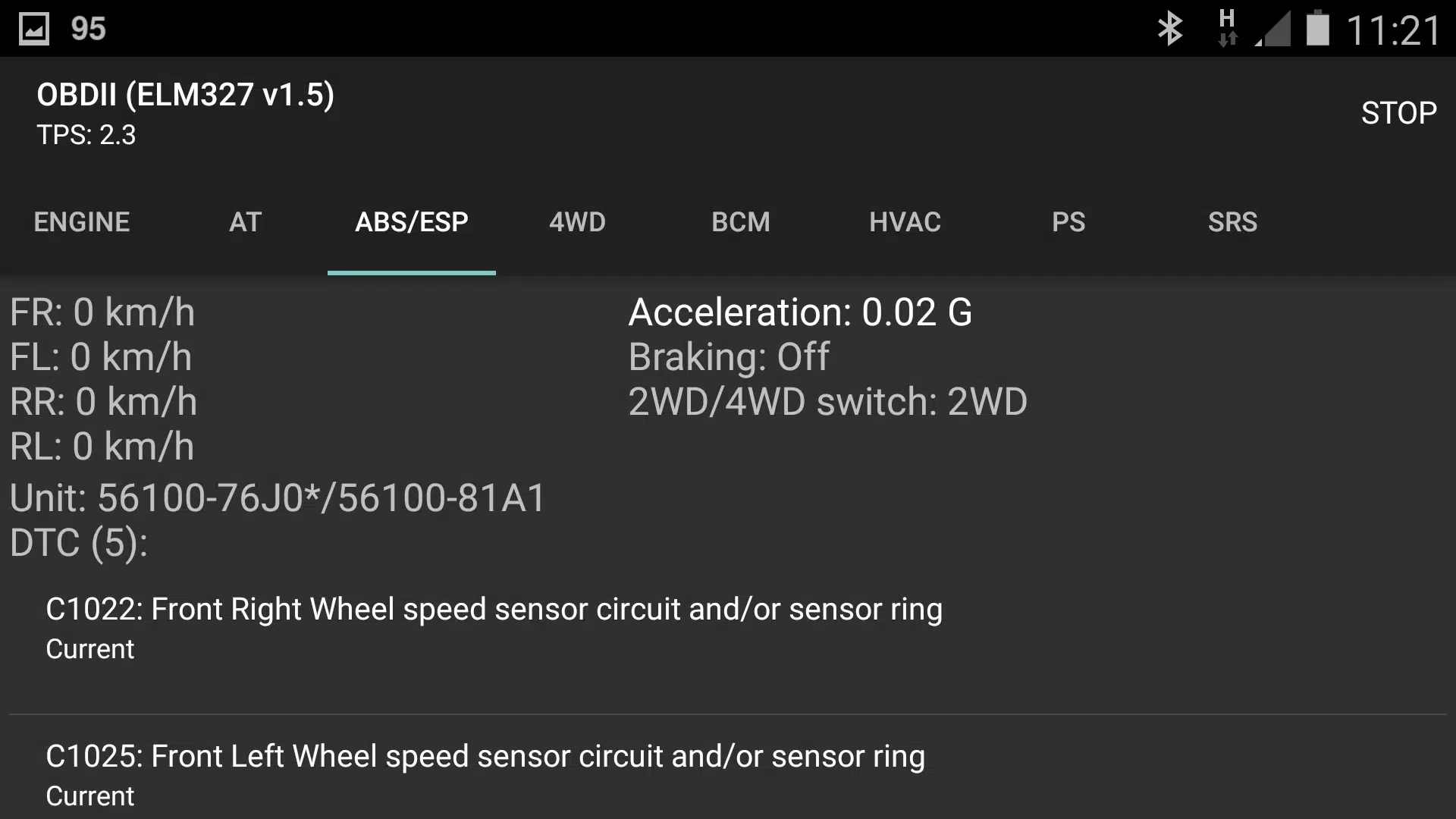 SZ Viewer: read DTC for Suzuki Zrzut ekranu 3