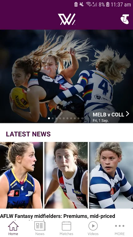 AFLW Official App Скриншот 2