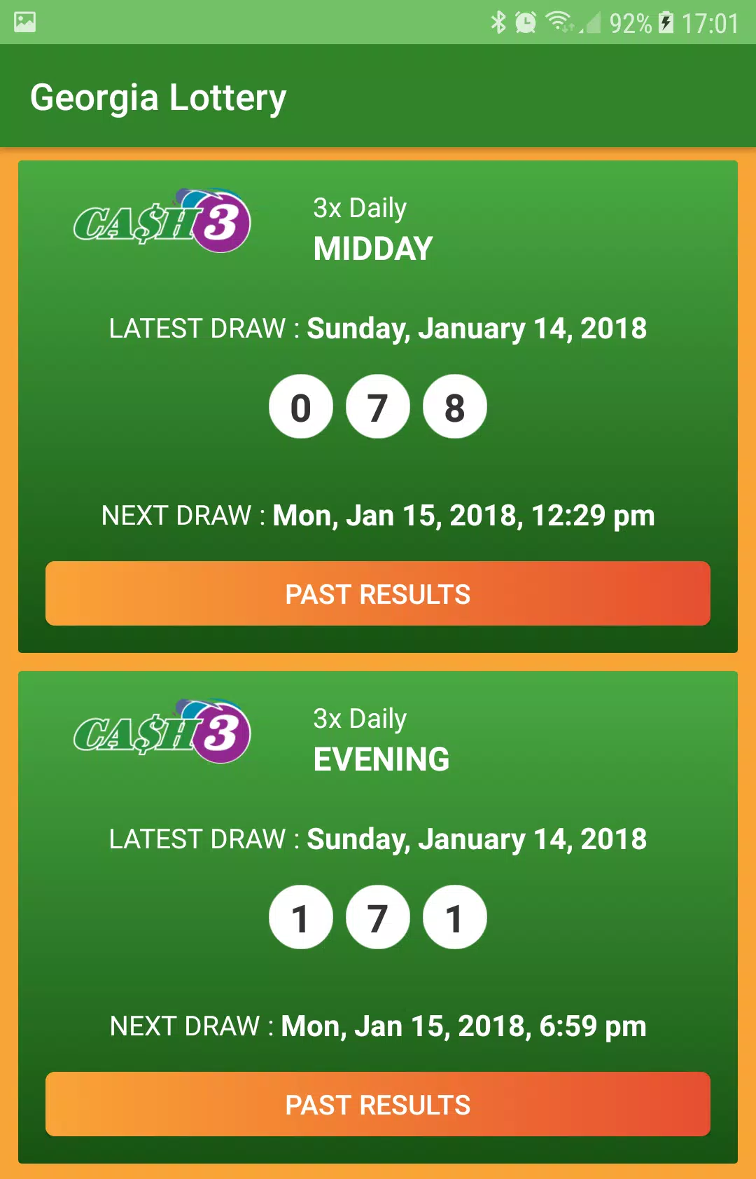 Georgia Lottery Results應用截圖第1張