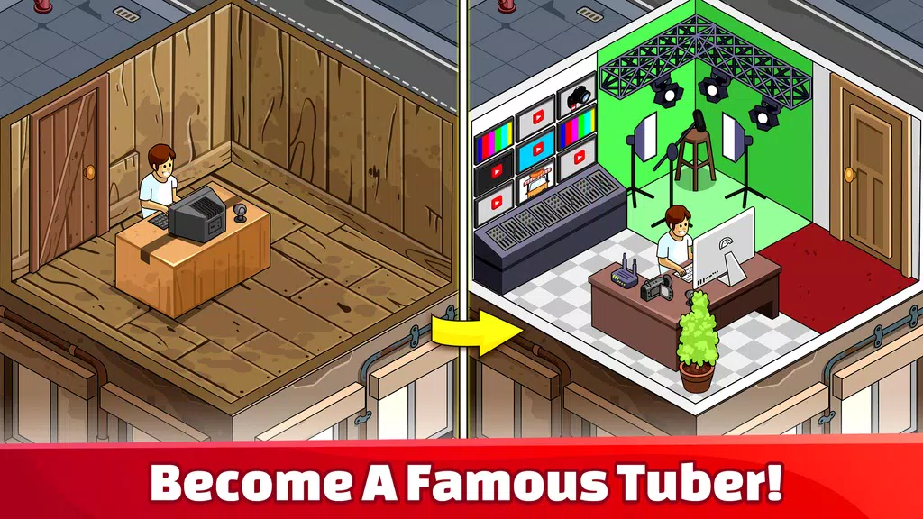 Tube Tycoon - Tubers Simulator Schermafbeelding 1