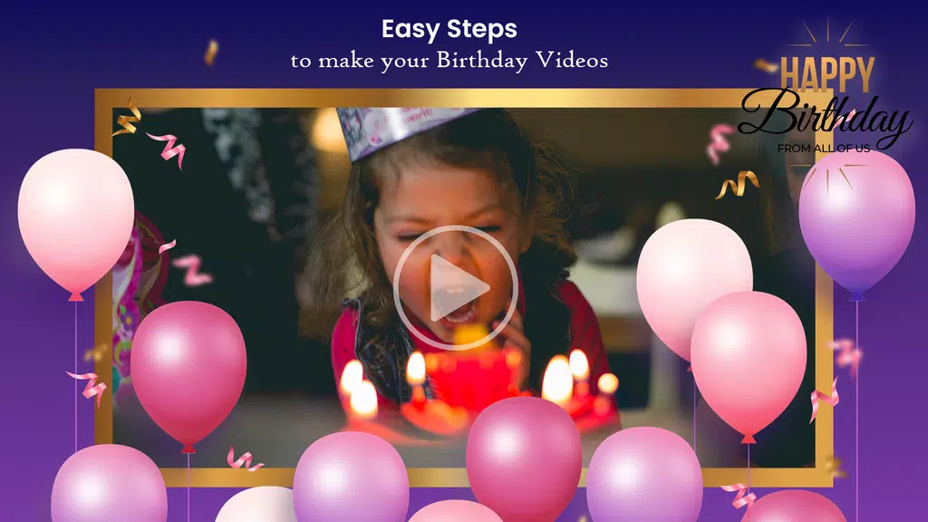 Make Birthday Video With Music Ảnh chụp màn hình 1