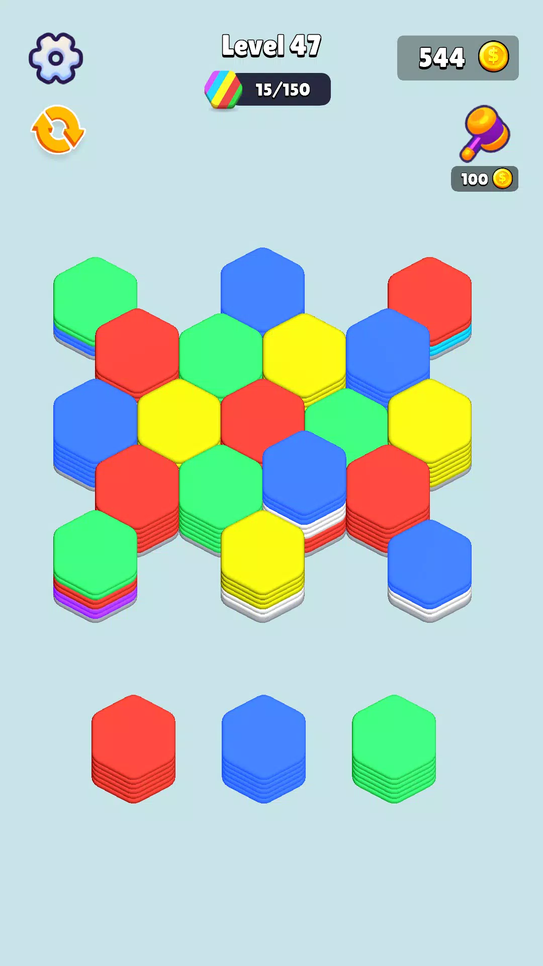 Stack Hexa Sort: Puzzle Match Captura de pantalla 1