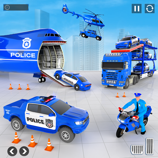 Police Car transporter Game 3D Captura de tela 1