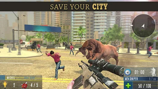 Angry Bull Attack Shooting Ảnh chụp màn hình 3