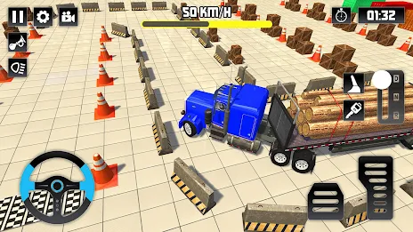 Log Transporter Truck Parking Скриншот 1