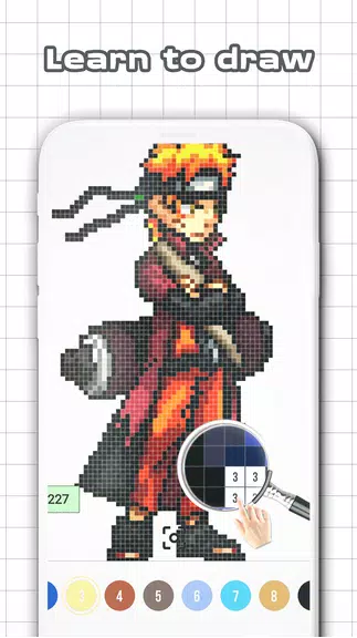 Color by Number - Naruto Sandbox Ninja Pixel Ekran Görüntüsü 1