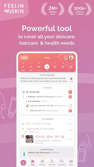 FeelinMySkin: Skincare Routine स्क्रीनशॉट 1