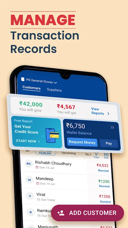 Khatabook Credit Account Book Ảnh chụp màn hình 1