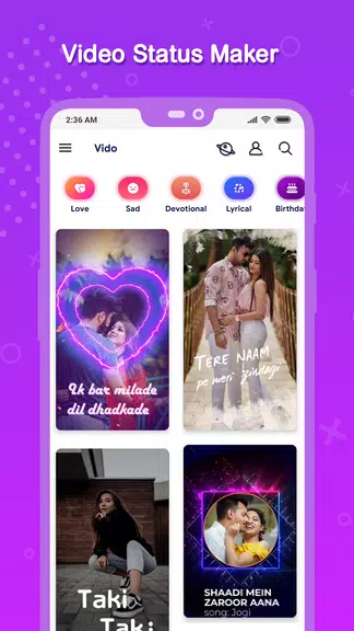 Vido : Video Status Maker স্ক্রিনশট 1