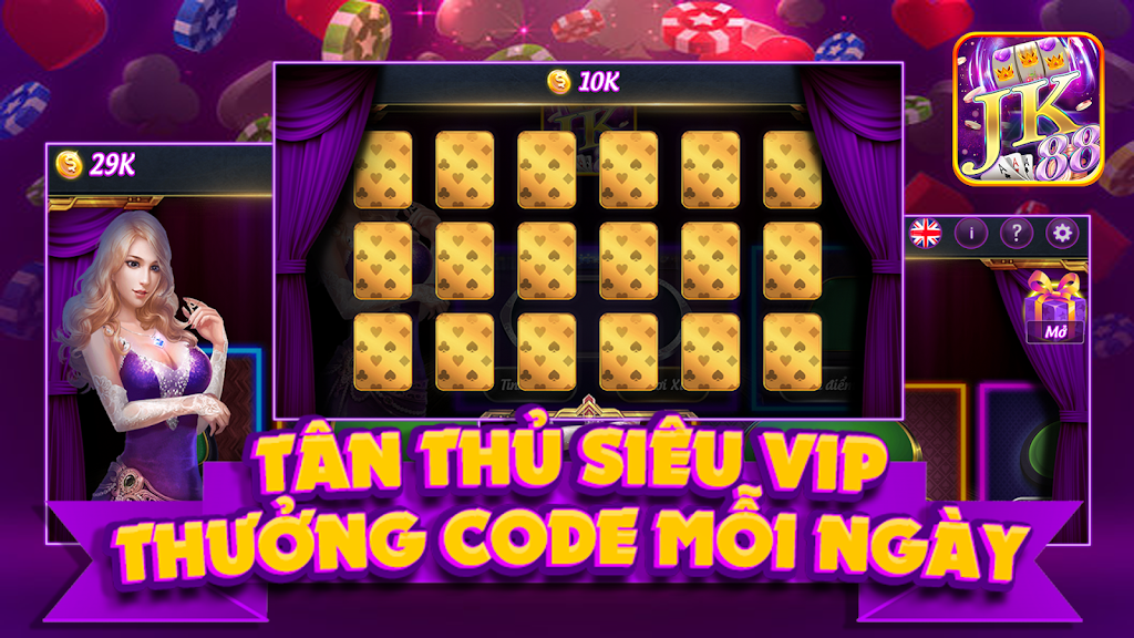 JK88 Game Bai No Hu Screenshot 2