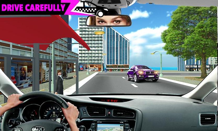 Schermata Pink Taxi Driving Game 3D 1