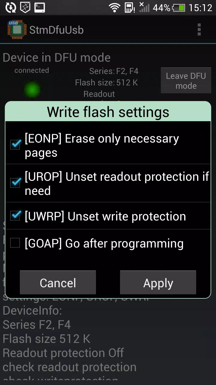 StmDfuUsb Screenshot 3