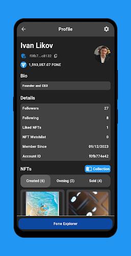 Schermata Fone Network AI, Earning, NFTs 3