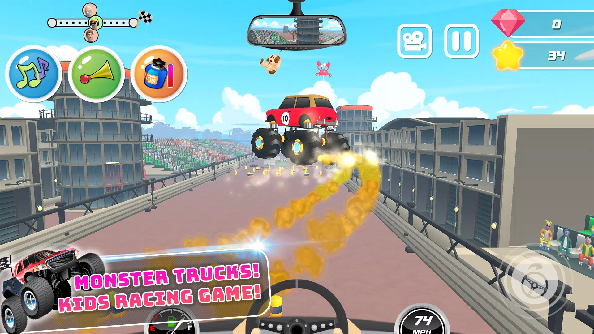 Monster Trucks Kids Race Game ภาพหน้าจอ 1