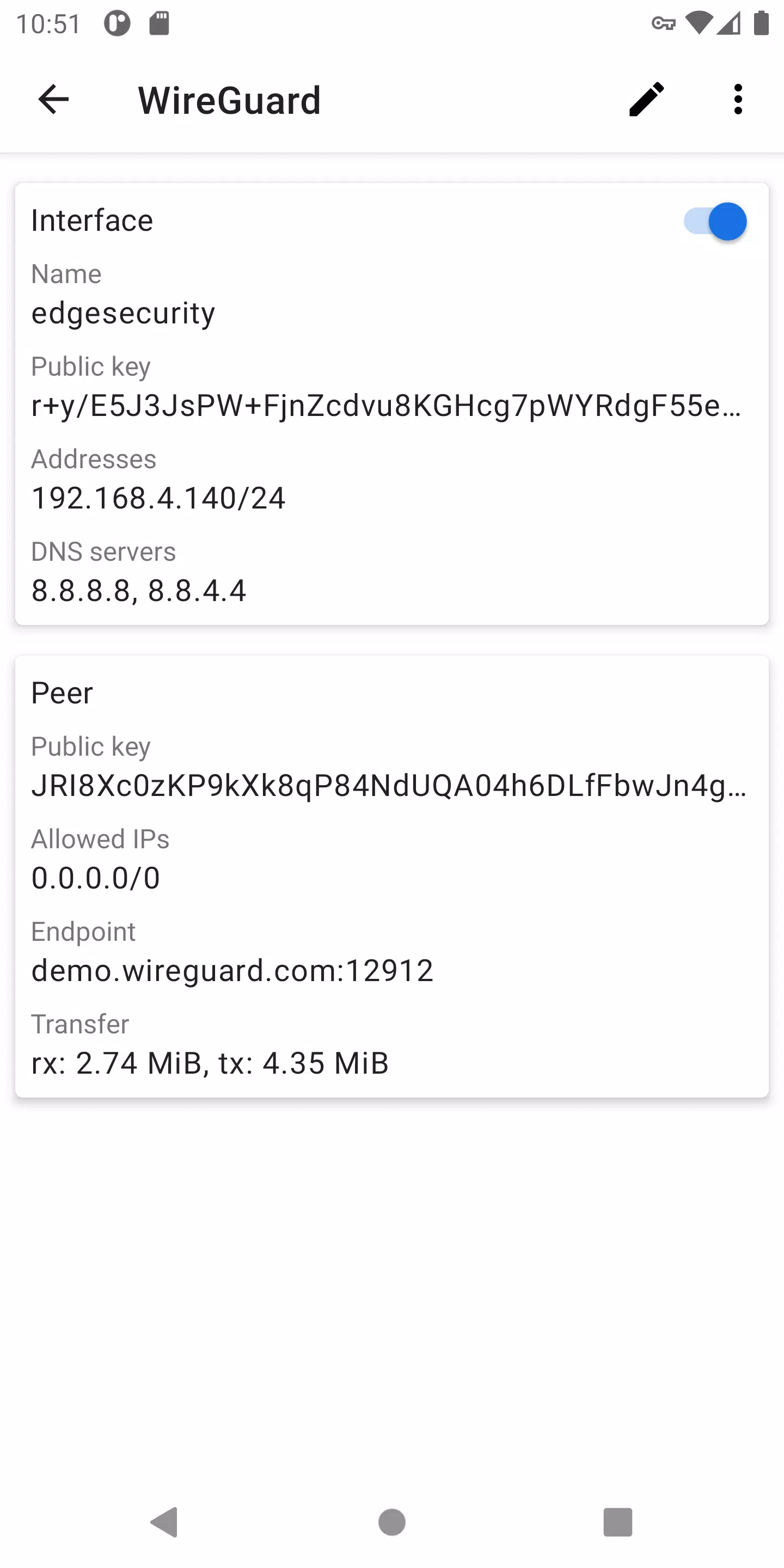 Schermata WireGuard 2