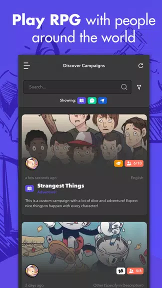 mRPG - Chat app to play RPGs Screenshot 1