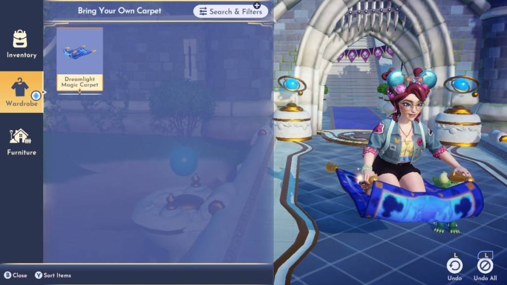 Equip the Magic Carpet glider in Disney Dreamlight Valley