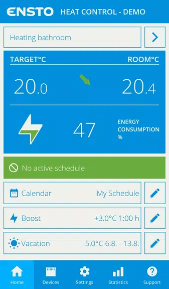 Ensto Heat Control App Screenshot 1