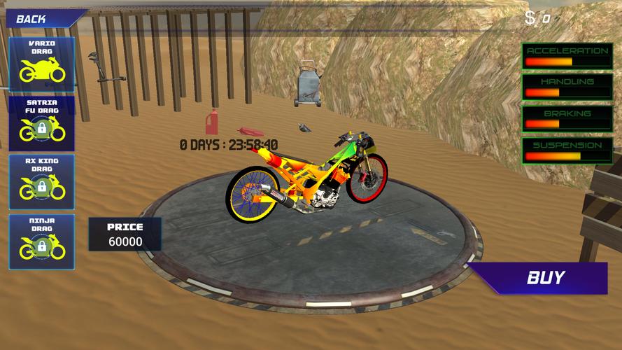 Indonesian Drag Bike Simulator Tangkapan skrin 1