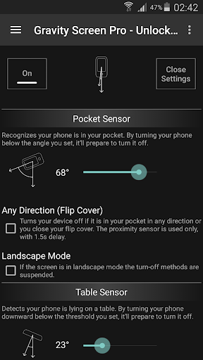 Gravity Screen - On/Off Zrzut ekranu 1