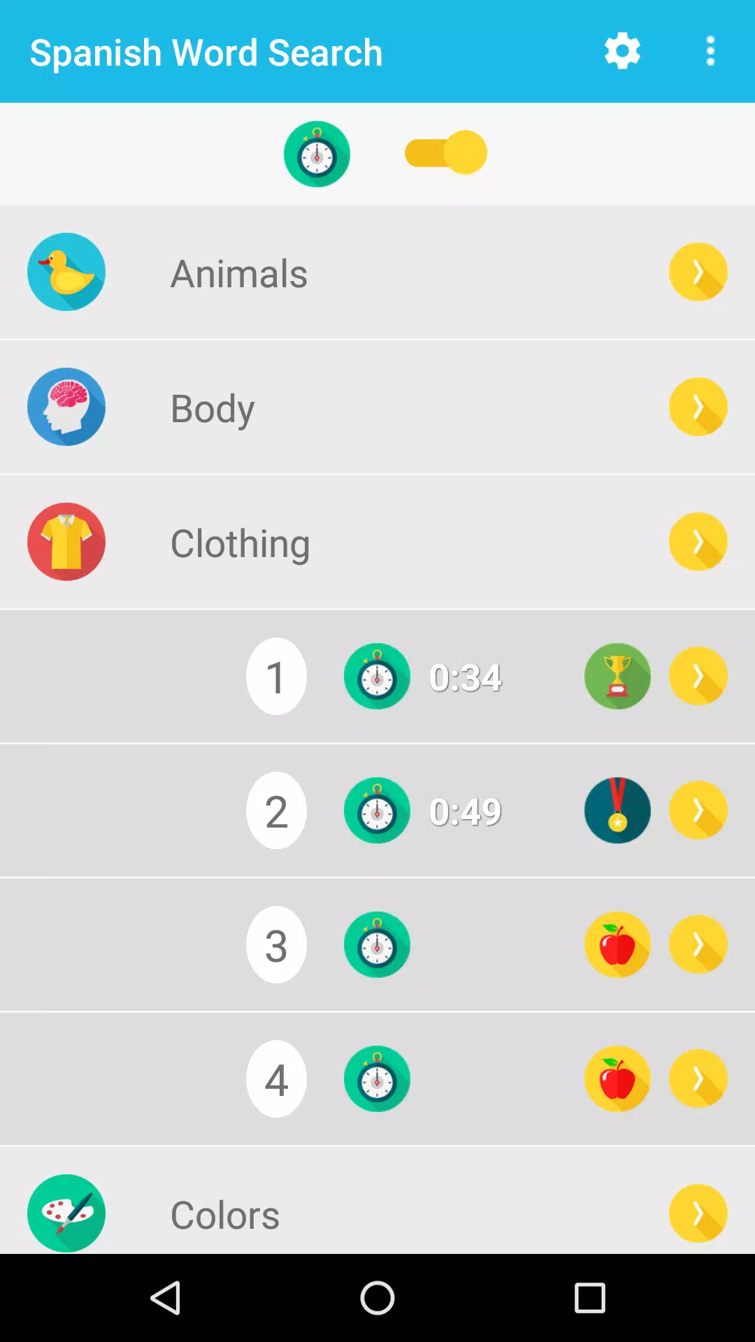 Spanish Word Search Game Screenshot 3