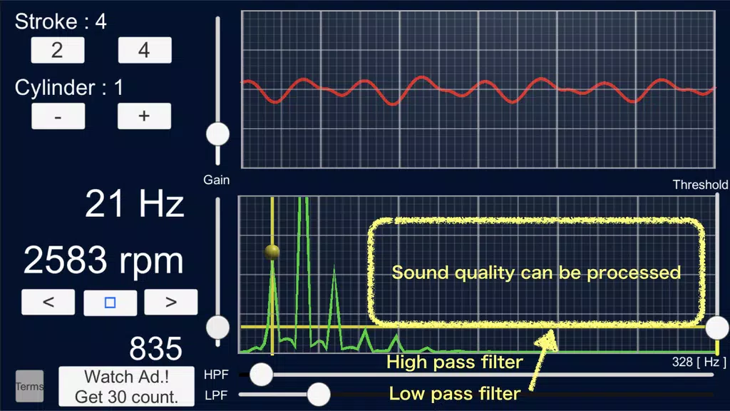 Engine Sound Analyzer:RPM Calc Ảnh chụp màn hình 4