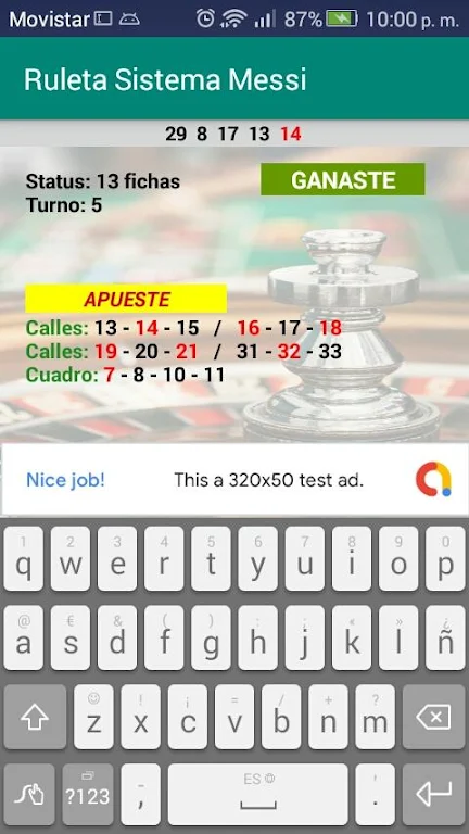 Roulette Messi System Captura de pantalla 1