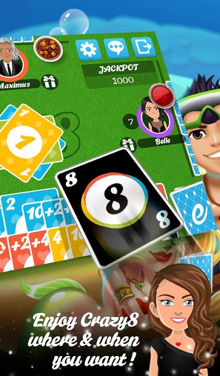 Multiplayer Crazy8 Game Capture d'écran 2