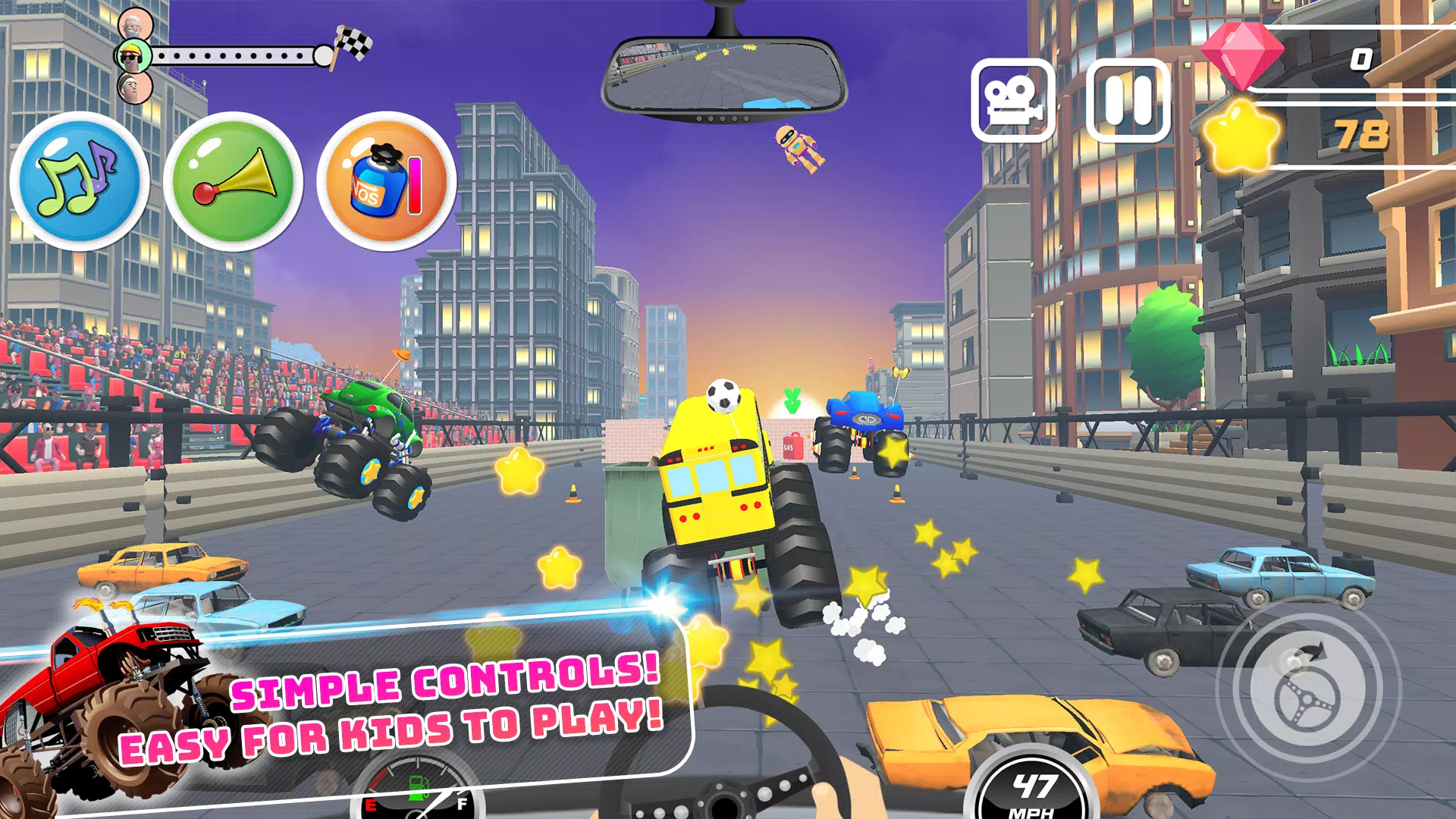 Monster Trucks Kids Race Game ภาพหน้าจอ 3