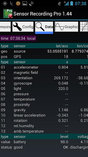 Sensor Recording Lite Schermafbeelding 3