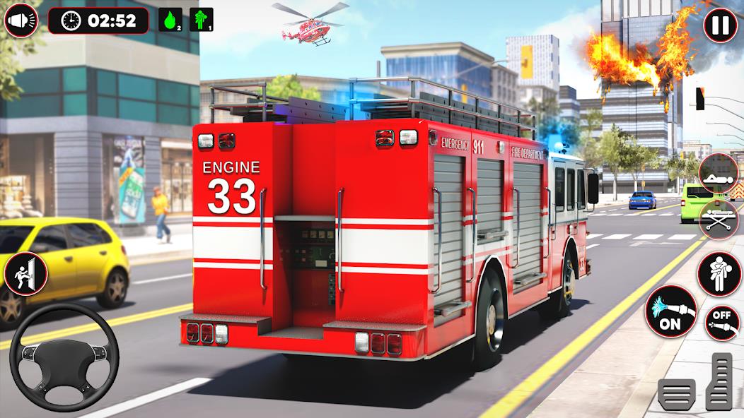 Fire Truck Sim: Truck Games Mod スクリーンショット 4