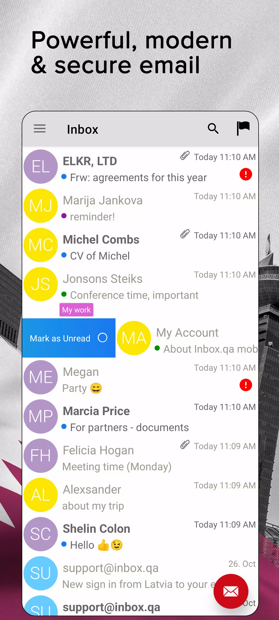 Inbox.qa email Captura de tela 1