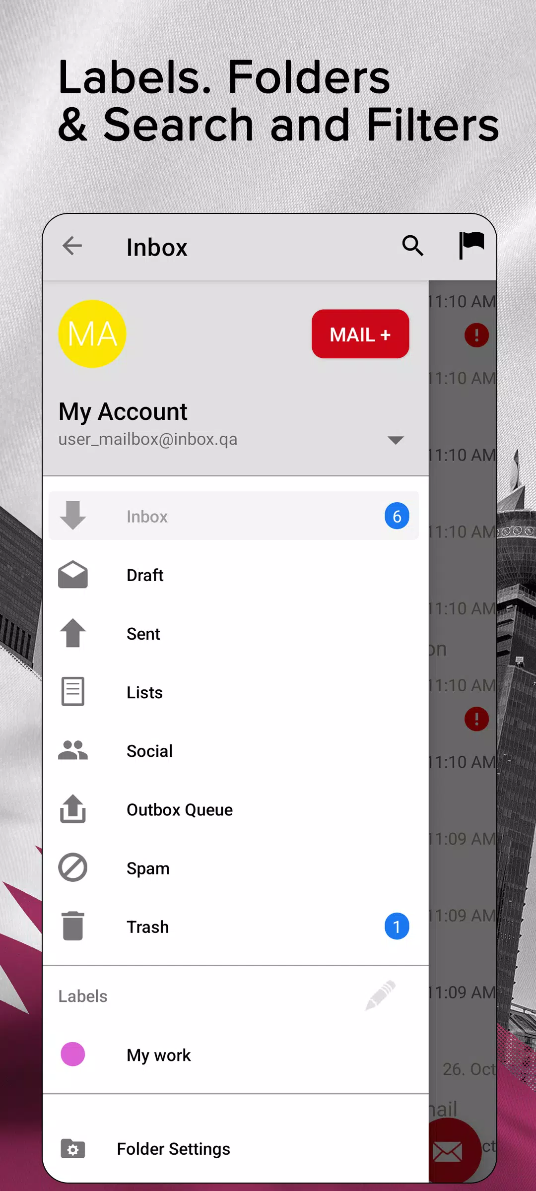 Inbox.qa email Captura de tela 2