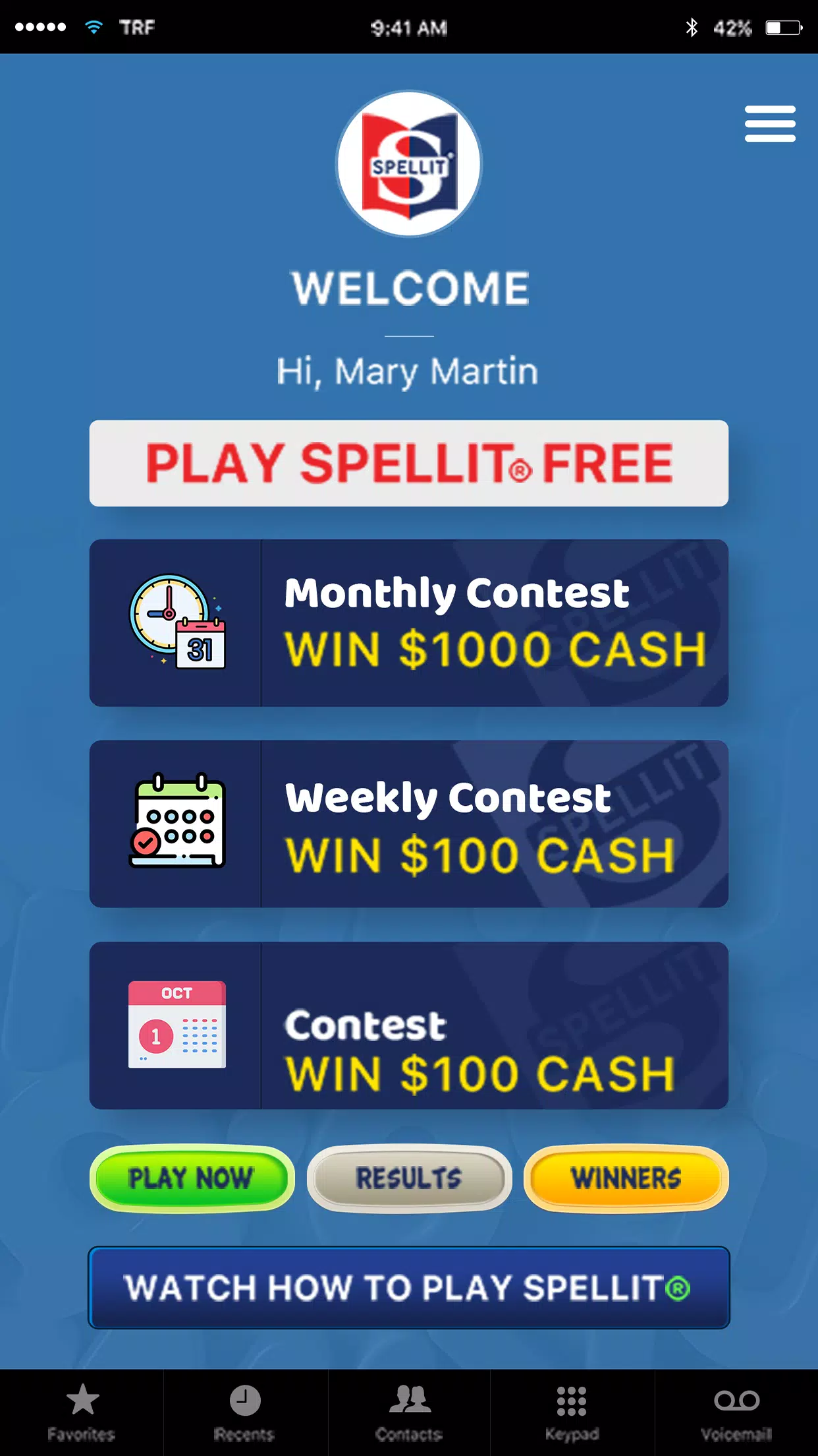 SPELLIT® SPELL WORDS WIN CASH Screenshot 1