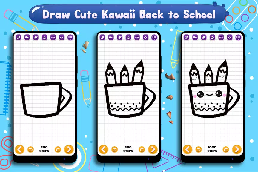 Learn to Draw School Supplies Ekran Görüntüsü 4