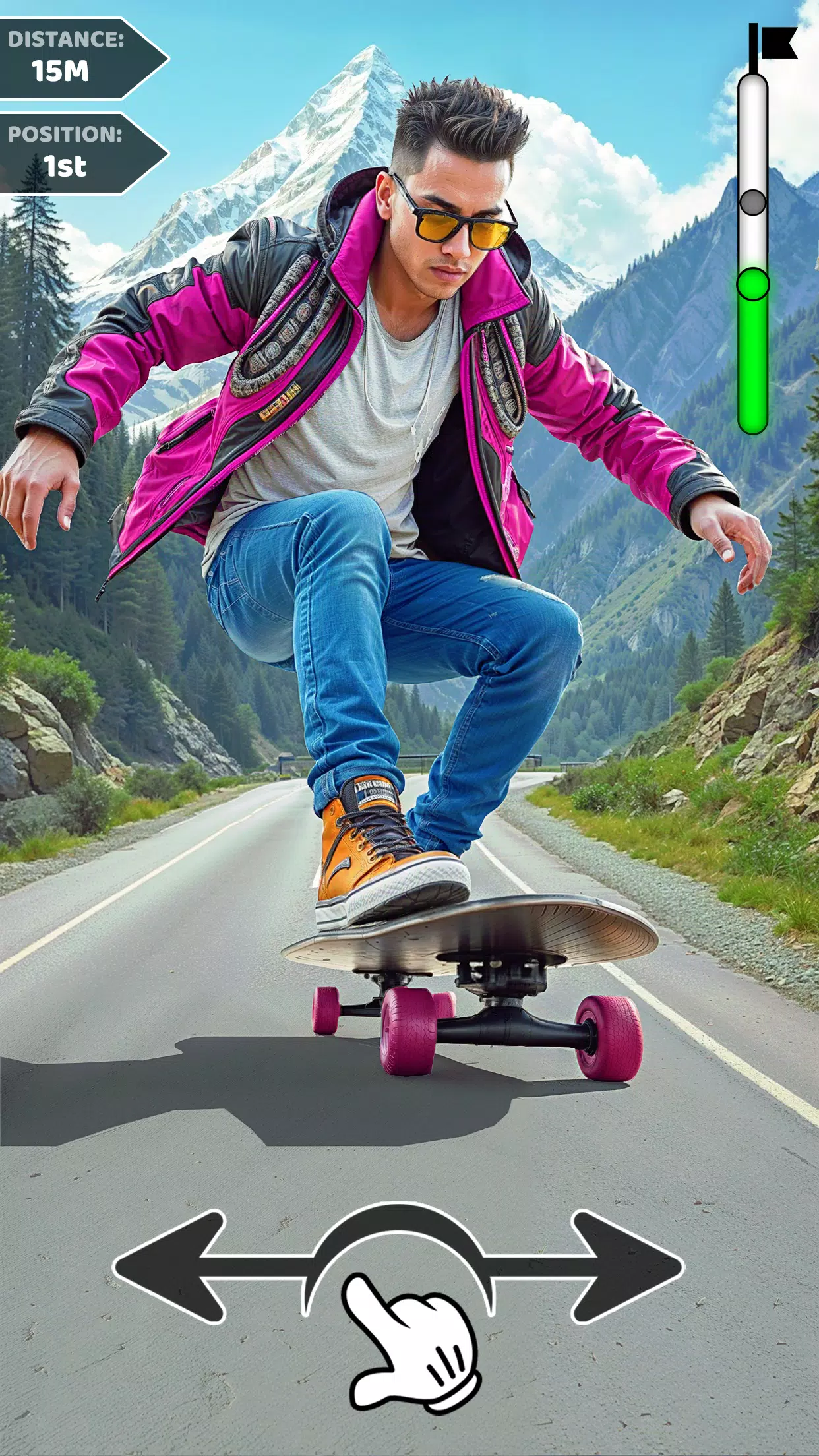 Downhill Skateboarding Game Скриншот 4