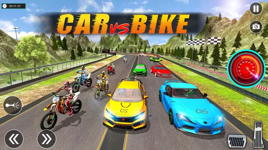 Sports Car vs Bike Racing Captura de tela 1