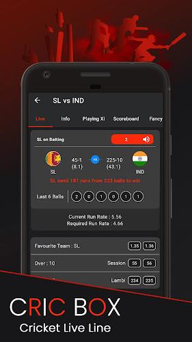 CricBox Fast Cricket Live Line Tangkapan skrin 2